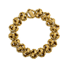 Retro Gold Ribbed Link Bracelet, Van Cleef & Arpels