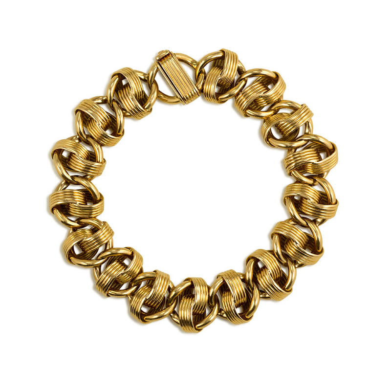 Retro Gold Ribbed Link Bracelet, Van Cleef & Arpels