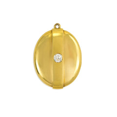 Antique gold gaspipe necklace with detachable locket