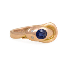 Antique gold and gemset serpent ring