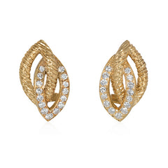 1950s gold and diamond leaf earrings, Van Cleef & Arpels