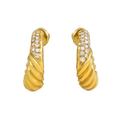Gold and diamond hoop earrings, Van Cleef & Arpels