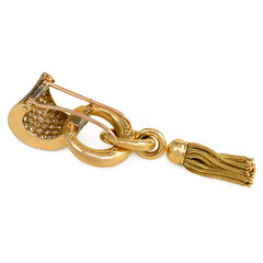 Retro gold and diamond tassel brooch, Boucheron