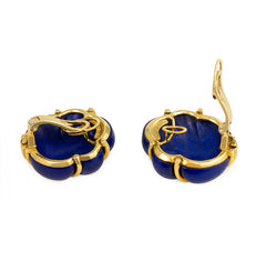 Gold and lapis clip earrings, Verdura