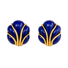 Gold and lapis clip earrings, Verdura