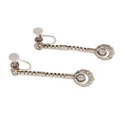 Art Deco diamond scalloped pendant earrings