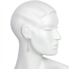 Art Deco diamond scalloped pendant earrings