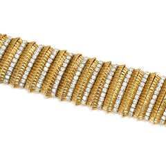 Gold and diamond ribbed bracelet, Faraone