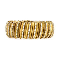 Gold and diamond ribbed bracelet, Faraone