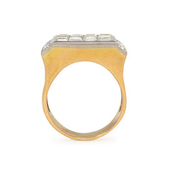 Art Deco diamond plaque ring, France.