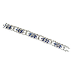 Superb Art Deco sapphire and diamond plaque bracelet