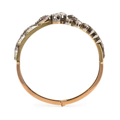 Antique rose-cut diamond serpent bracelet