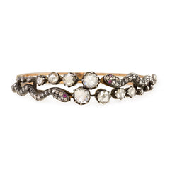 Antique rose-cut diamond serpent bracelet