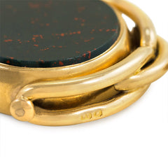 Antique gold, bloodstone, and carnelian swivel pendant