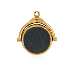 Antique gold, bloodstone, and carnelian swivel pendant