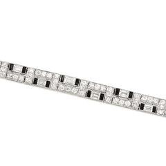Art Deco diamond and onyx bracelet, Udall & Ballou