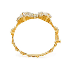 Gold and diamond Brutalist style bracelet