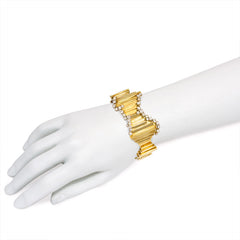 Gold and diamond Brutalist style bracelet