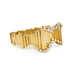 Gold and diamond Brutalist style bracelet