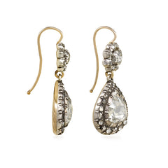 Antique rose cut diamond earrings