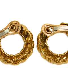 Van Cleef & Arpels, France estate gold hoop earrings