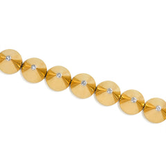 Gold and diamond cone-link bracelet