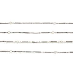 Art Deco platinum and pearl lariat