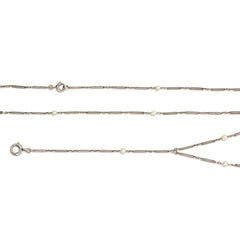 Art Deco platinum and pearl lariat