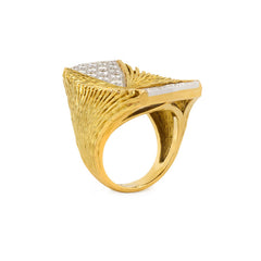 Gold and diamond plaque ring, Hammerman Bros.