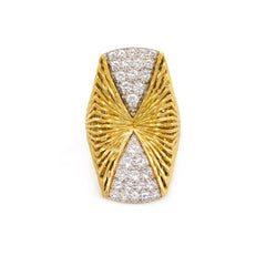 Gold and diamond plaque ring, Hammerman Bros.