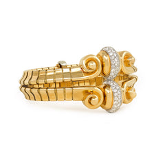 Retro gold and diamond bracelet, Mauboussin
