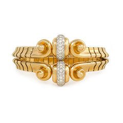 Retro gold and diamond bracelet, Mauboussin