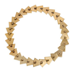 Retro gold scalloped link necklace, France