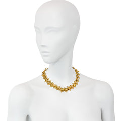 Retro gold scalloped link necklace, France