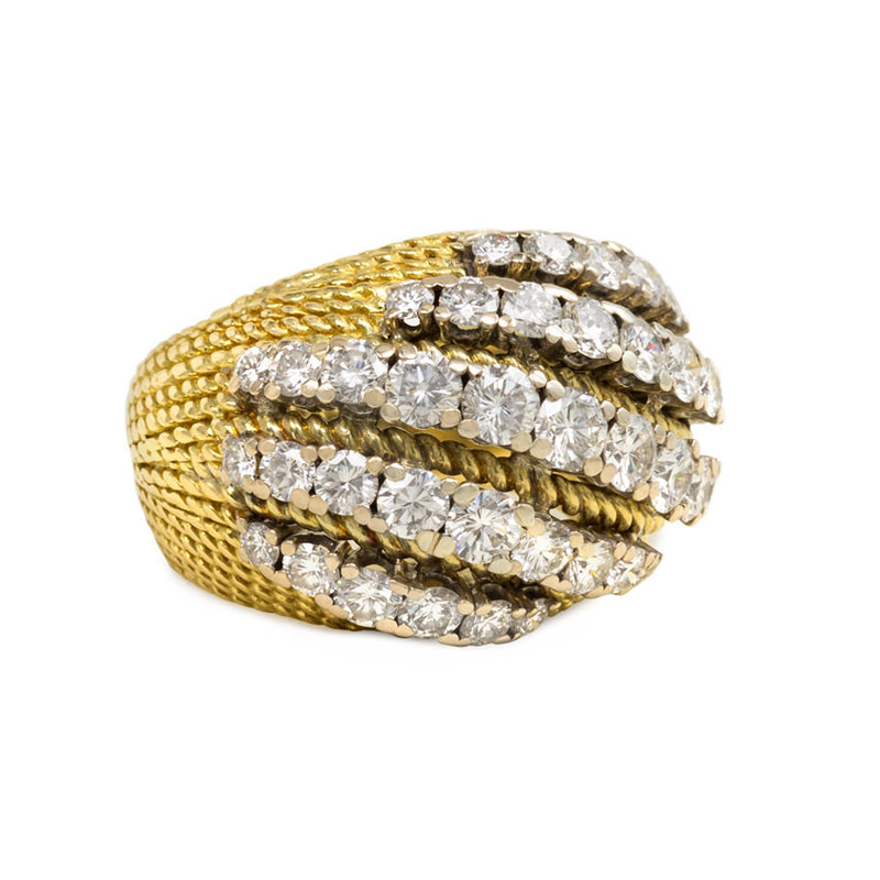 Gold and diamond bombé ring, Mellerio