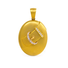Antique gold and diamond buckle motif locket