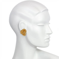 Pair of gold textured knot earrings, Van Cleef & Arpels, Paris