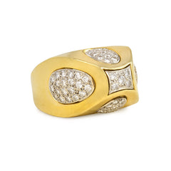 Gold sugarloaf and diamond ring