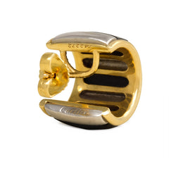 Two-color gold and onyx hoop earrings, Cartier
