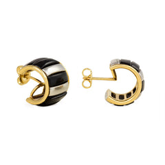 Two-color gold and onyx hoop earrings, Cartier