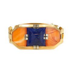Art Deco lapis and carnelian bracelet. Georges Lenfant