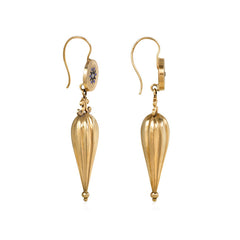 Antique gold and enamel amphora earrings, Russia