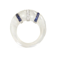 Carved crystal bombé  ring