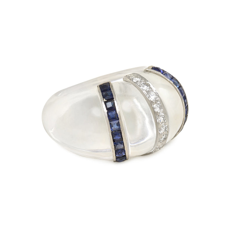 Carved crystal bombé  ring