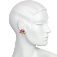 Retro gold and gemset earrings
