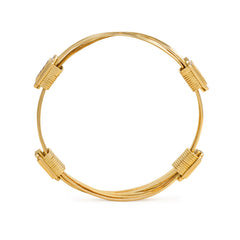Pair of gold and gemset bangle bracelets