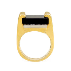Gold, onyx, and diamond ring, Cartier