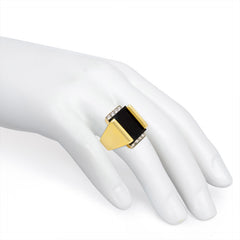 Gold, onyx, and diamond ring, Cartier