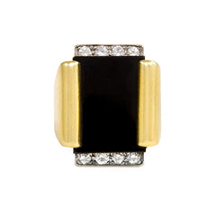 Gold, onyx, and diamond ring, Cartier