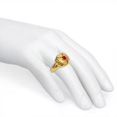 Gold, diamond and ruby ring with rotating centerpiece, Boucheron